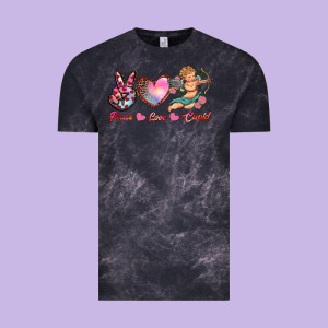Peace Love Cupid Vintage Tee Designed By Ranaportraitstore