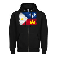 Black louisiana flag background Zipper Hoodie - BarkalooDesign
