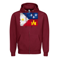 Burgundy louisiana flag background Zipper Hoodie - BarkalooDesign