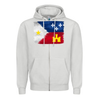 Dove Grey louisiana flag background Zipper Hoodie - BarkalooDesign