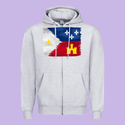 Louisiana Flag Background Zipper Hoodie Designed By Barkaloodesign