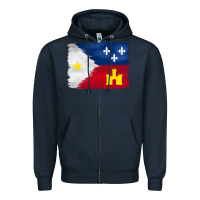 Navy louisiana flag background Zipper Hoodie - BarkalooDesign