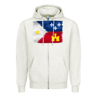 Oatmeal Heather louisiana flag background Zipper Hoodie - BarkalooDesign