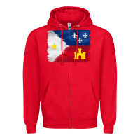Red louisiana flag background Zipper Hoodie - BarkalooDesign