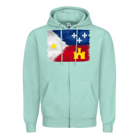 Seafoam louisiana flag background Zipper Hoodie - BarkalooDesign