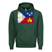 Sports Green louisiana flag background Zipper Hoodie - BarkalooDesign