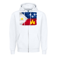 White louisiana flag background Zipper Hoodie - BarkalooDesign