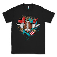 Black Football ball leopard glitter Classic Tee - HowdyJamesFarm