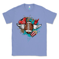 Colony Blue Football ball leopard glitter Classic Tee - HowdyJamesFarm
