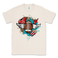 Natural Football ball leopard glitter Classic Tee - HowdyJamesFarm