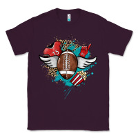 Plum Football ball leopard glitter Classic Tee - HowdyJamesFarm