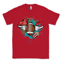Red Football ball leopard glitter Classic Tee - HowdyJamesFarm