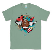 Sage Football ball leopard glitter Classic Tee - HowdyJamesFarm