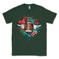 Sports Green Football ball leopard glitter Classic Tee - HowdyJamesFarm