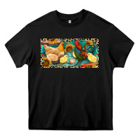 Black Chicken rooster and chicks with leopard Heavy Core Tee - RanaPortraitStore