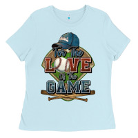 Baby Blue for the love of the game baseball Ladies Tee - HowdyJamesFarm