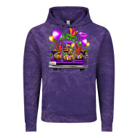 Cloud Purple mardi gras farm truck back view Vintage Hoodie - FaDigitalArtStudio