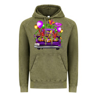 Mardi Gras Farm Truck Back View Vintage Hoodie | Teevron