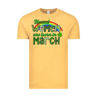 Vintage Mustard Blessed women are born in March Vintage Tee - CowGirlArtShop