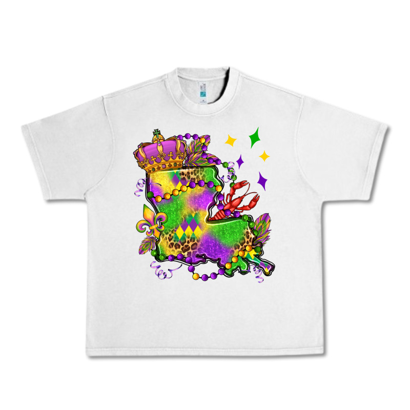 Louisiana Map Mardi Gras Olivia Urban Heavy Tee by OliviaCreatesArt | Teevron