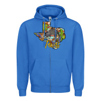 True Royal texas map armadillo Zipper Hoodie - BarkalooDesign