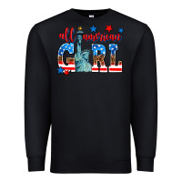 Black all american girl Premium Sweatshirt - AdoDesignShop