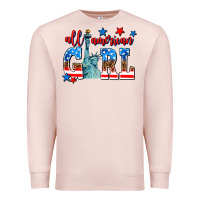 Pale Pink all american girl Premium Sweatshirt - AdoDesignShop