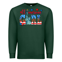 Sports Green all american girl Premium Sweatshirt - AdoDesignShop