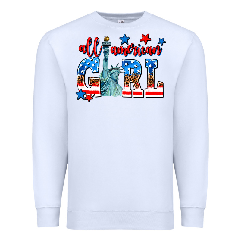 All American Girl Premium Sweatshirt by AdoDesignShop | Teevron