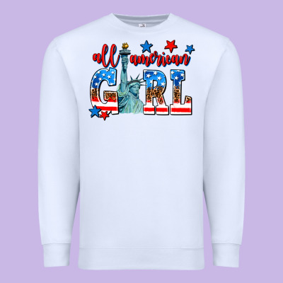 All American Girl Premium Sweatshirt Designed By Adodesignshop