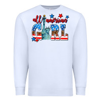 White all american girl Premium Sweatshirt - AdoDesignShop