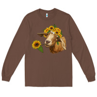 Chestnut goat with sunflower Long Sleeve Tee - RanaPortraitStore