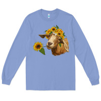 Colony Blue goat with sunflower Long Sleeve Tee - RanaPortraitStore