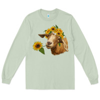 Matcha goat with sunflower Long Sleeve Tee - RanaPortraitStore