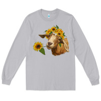 Moon Dust goat with sunflower Long Sleeve Tee - RanaPortraitStore