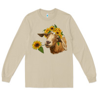 Mushroom goat with sunflower Long Sleeve Tee - RanaPortraitStore