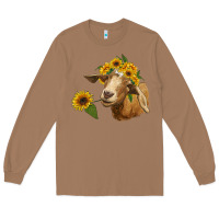 Toasted Coconut goat with sunflower Long Sleeve Tee - RanaPortraitStore