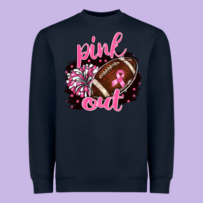 Pink Out Football Heavyweight Sweatshirt Designed By Barkaloodesign