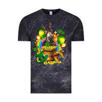 Cloud Black St. Patrick's Donkey with balloon Vintage Tee - HowdyJamesFarm