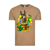 Vintage Coffee St. Patrick's Donkey with balloon Vintage Tee - HowdyJamesFarm