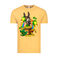 Vintage Mustard St. Patrick's Donkey with balloon Vintage Tee - HowdyJamesFarm