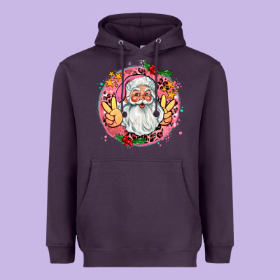 Merry Christmas Peace Santa Heavyweight Hoodie Designed By Adodesignshop
