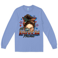 Colony Blue All American nana messy bun Long Sleeve Tee - FaDigitalArtStudio