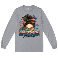 Heather Grey All American nana messy bun Long Sleeve Tee - FaDigitalArtStudio