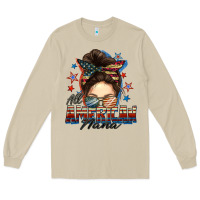 Mushroom All American nana messy bun Long Sleeve Tee - FaDigitalArtStudio