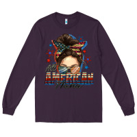 Plum All American nana messy bun Long Sleeve Tee - FaDigitalArtStudio