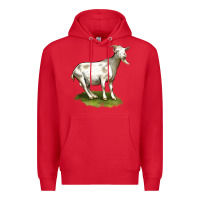 Red cashmere goat Premium Hoodie - LillyAllenDesigns
