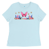 Baby Blue butterflies and flowers Ladies Tee - TumblerDesignByShophia