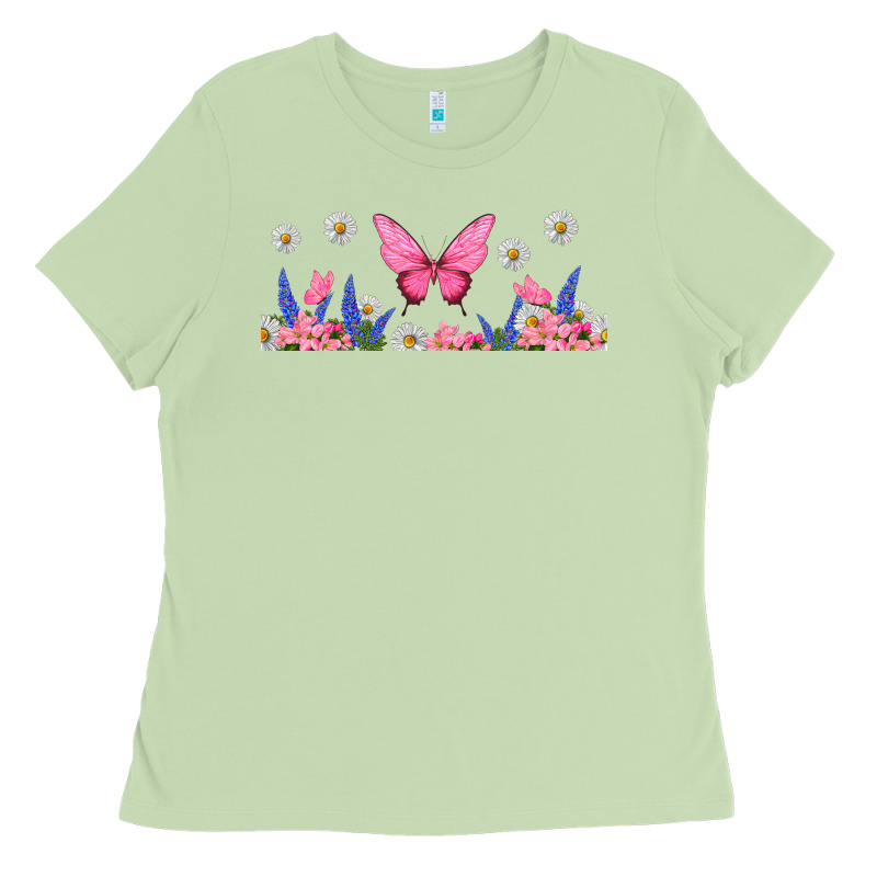 Butterflies And Flowers Ladies Tee by TumblerDesignByShophia | Teevron