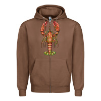 Chestnut lobster Zipper Hoodie - BarkalooDesign